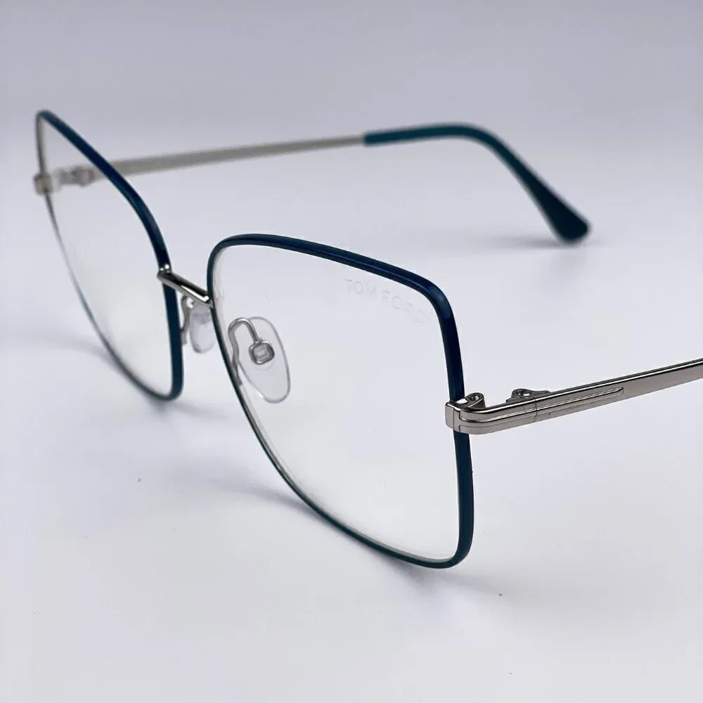SALE! NEW TOM FORD FT5613-B 098 Butterfly Blue Block Metal Women Eyeglasses
